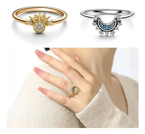 Anillo Duo Sol Y Luna