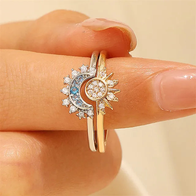 Anillo Duo Sol Y Luna